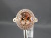 ESTATE LARGE 3.04CT DIAMOND & AAA MORAGNITE 14KT ROSE GOLD OVAL ENGAGEMENT RING