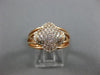 ESTATE WIDE .57CT DIAMOND 14K ROSE GOLD 3D 4 LEAF CLOVER SQUARE CRISS CROSS RING