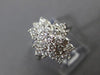 ESTATE LARGE 1.0CT DIAMOND 14KT WHITE GOLD 3D CLASSIC CLUSTER FLOWER LOVE RING