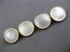 ESTATE AAA MOTHER OF PEARL 14KT YELLOW GOLD DOUBLE SIDED BEZEL CUFF LINKS #26425