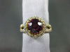 ESTATE 2.67CT DIAMOND & AAA AMETHYST 14KT WHITE GOLD ROUND HALO ENGAGEMENT RING