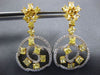 ESTATE LARGE 6.48CT WHITE & FANCY YELLOW DIAMOND 18KT TWO TONE GOLD 3D EARRINGS