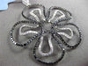 ESTATE MASSIVE 1.64CT WHITE & BLACK DIAMOND 18KT WHITE GOLD 3D FLOWER PENDANT