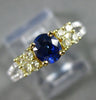 .85CT WHITE & FANCY YELLOW DIAMOND & SAPPHIRE 18KT TWO TONE GOLD ENGAGEMENT RING