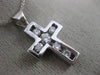 ESTATE .50CT ROUND DIAMOND 14KT WHITE GOLD 3D CLASSIC ETOILE CROSS PENDANT #807