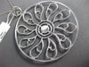 ESTATE EXTRA LARGE 2.0CT DIAMOND 14KT WHITE GOLD 3D OPEN FILIGREE FLOWER PENDANT