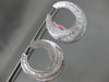 ESTATE LARGE 7.55CT ROUND & BAGUETTE DIAMOND 18KT WHITE GOLD MOON HOOP EARRINGS