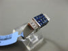 ESTATE WIDE 3.21CT DIAMOND & AAA SAPPHIRE 18KT WHITE GOLD 3D RECTANGULAR RING