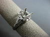 ESTATE .65CT DIAMOND 14KT WHITE GOLD 3D FLOWER HALO SEMI MOUNT ENGAGEMENT RING