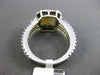 ESTATE LARGE 3.25CT DIAMOND & AAA CUSHION CITRINE 14KT WHITE GOLD 3D HALO RING
