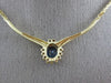 ESTATE 1.10CT DIAMOND & AAA SAPPHIRE 14KT YELLOW GOLD 3D FLOWER NECKLACE #13011