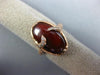 ESTATE LARGE .09CT DIAMOND & AAA RED AGATE 14KT ROSE GOLD 3D OVAL SNAKE FUN RING