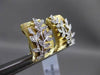 ESTATE .13CT DIAMOND 14K WHITE & YELLOW GOLD 3D FLOWER UMBRELLA CLIP ON EARRINGS