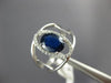 ESTATE LARGE 1.53CT DIAMOND & AAA SAPPHIRE 14KT WHITE GOLD OVAL ENGAGEMENT RING