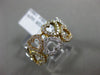 ESTATE WIDE .38CT DIAMOND 18KT TRI COLOR GOLD 3D OPEN DOUBLE ROW HEART LOVE RING