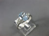 ESTATE 1.42CT DIAMOND & AAA OVAL CUT AQUAMARINE 14KT WHITE GOLD ENGAGEMENT RING