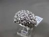 ESTATE EXTRA LARGE .10CT DIAMOND 14KT WHITE GOLD 3D MATTE & SHINY FLOWER RING