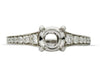ESTATE .47CT DIAMOND 18KT WHITE GOLD CLASSIC MILGRAIN SEMI MOUNT ENGAGEMENT RING