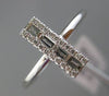 ESTATE .21CT ROUND & BAGUETTE DIAMOND 14KT WHITE GOLD RECTANGULAR FLAT FUN RING