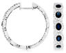 ESTATE 3.35CT DIAMOND& SAPPHIRE 14K WHITE GOLD CLASSIC HALO HOOP HUGGIE EARRINGS
