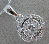 ESTATE .25CT DIAMOND 14K WHITE GOLD CLASSIC ROUND SOLITAIRE CLUSTER HALO PENDANT