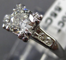 ANTIQUE .65CT OLD MINE DIAMOND 14K WHITE GOLD 3D FILIGREE ENGAGEMENT RING #23431