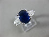 ESTATE 3.46CT DIAMOND & AAA SAPPHIRE 14KT WHITE GOLD OVAL ENGAGEMENT RING #26286