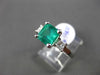 ESTATE 2.01CT DIAMOND & EMERALD 14KT WHITE GOLD 3 STONE SQUARE ENGAGEMENT RING