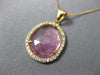 ESTATE 2.82CT DIAMOND & AAA PINK TOURMALINE 14KT YELLOW GOLD OVAL HALO PENDANT