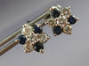 ANTIQUE .95CT DIAMOND & AAA SAPPHIRE 14KT WHITE GOLD STAR BURST EARRINGS #22485