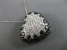 ESTATE EXTRA LARGE 6.85CT WHITE & BLACK DIAMOND 18KT WHITE GOLD 3D PAVE PENDANT