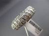 ESTATE WIDE 1.1CT DIAMOND 14K WHITE GOLD MULTI ROW WAVE WEDDING ANNIVERSARY RING