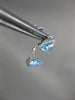 ESTATE 3.13CT DIAMOND & AAA BLUE TOPAZ 14K WHITE GOLD SEMI MOON HANGING EARRINGS