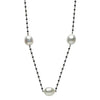 ESTATE 27.7CT BLACK SPINEL & SOUTH SEA PEARL 18K WHITE GOLD BY THE YARD NECKLACE