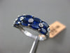 ESTATE WIDE 3.87CT DIAMOND & SAPPHIRE 14K WHITE GOLD OVAL ETOILE DOUBLE ROW RING