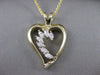 ESTATE .42CT DIAMOND 14KT WHITE & YELLOW GOLD 3D OPEN HEART JOURNEY PENDANT #508