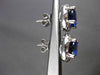 ESTATE 5.68CT DIAMOND & SAPPHIRE 14K WHITE GOLD 3D SOLITAIRE ROUND HALO EARRINGS