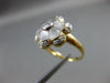 ANTIQUE WIDE .20CT DIAMOND & AAA WHITE QUARTZ 18K 2 TONE GOLD FLOWER RING #21715