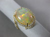 ESTATE LARGE 4.64CT DIAMOND & AAA OPAL 14KT YELLOW GOLD 3D OVAL HALO SNAKE RING