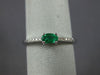 ESTATE .28CT DIAMOND & AAA EMERALD 14KT WHITE GOLD ROUND & OVAL CLASSIC FUN RING