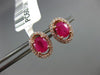 ESTATE 1.0CT DIAMOND & RUBY 14KT ROSE GOLD 3D CLASSIC OVAL FLOWER STUD EARRINGS