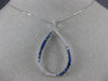 ESTATE .79CT DIAMOND & AAA SAPPHIRE 14KT WHITE GOLD PEAR SHAPE TEAR DROP PENDANT