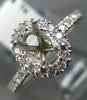 ESTATE .39CT DIAMOND 14K WHITE GOLD OVAL HALO CLASSIC SEMI MOUNT ENGAGEMENT RING