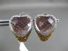 LARGE 15.01CT WHITE & FANCY YELLOW DIAMOND & QUARTZ 14KT WHITE GOLD 3D EARRINGS