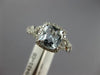 1.40CT DIAMOND & AAA AQUAMARINE 14KT WHITE GOLD HALO CUSHION CUT ENGAGEMENT RING