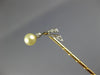 ANTIQUE .07CT OLD MINE DIAMOND & AAA PEARL 14K YELLOW GOLD BIRD LAPEL PIN #26535