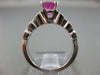 ESTATE 1.80CT DIAMOND & PINK SAPPHIRE 14KT WHITE GOLD 3D ENGAGEMENT RING #24815