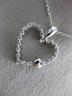 ESTATE .20CT DIAMOND 14K WHITE GOLD 3D CLASSIC OPEN HEART JOURNEY PENDANT #21282