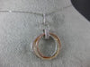 ESTATE 1.0CT DIAMOND 14KT TRI COLOR GOLD 3D CIRCLE OF LIFE OVERLAPPING PENDANT