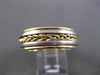ESTATE LARGE & WIDE 14KT TWO TONE GOLD 3D ROPE WEDDING ANNIVERSARY RING #23555